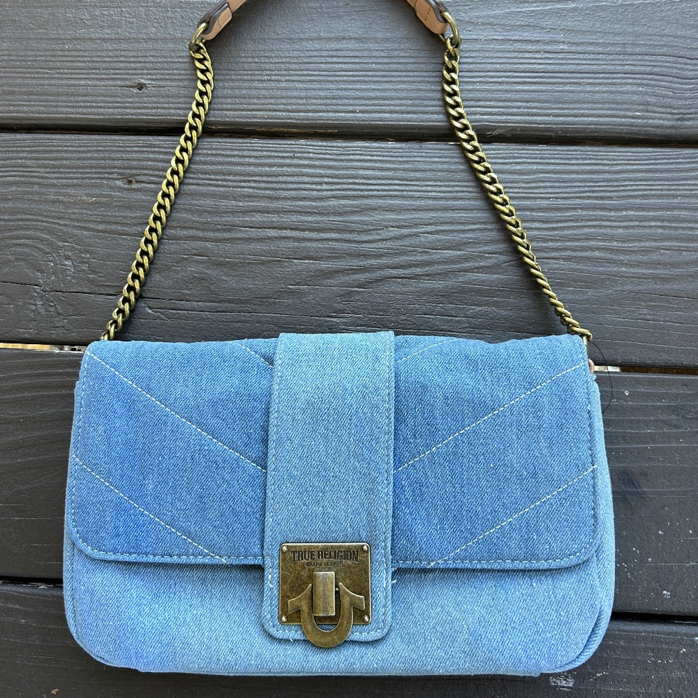 True Religion Chambray Shoulder Bag Purse